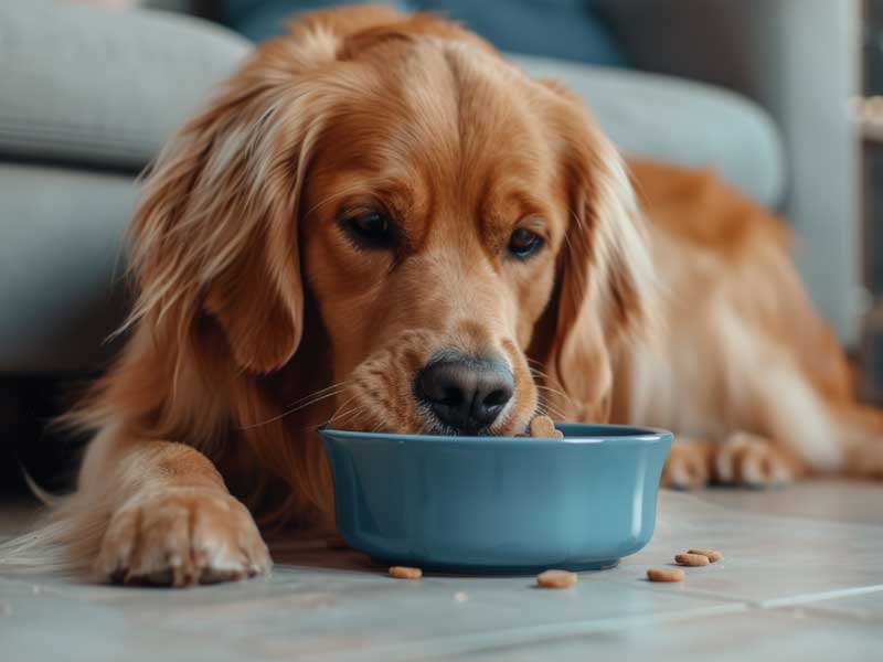 dog eating
