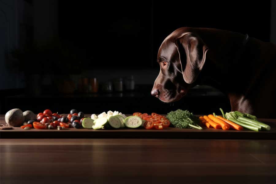 dog eating