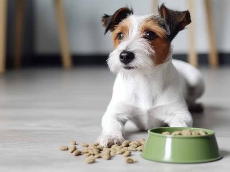 dog eating carbs