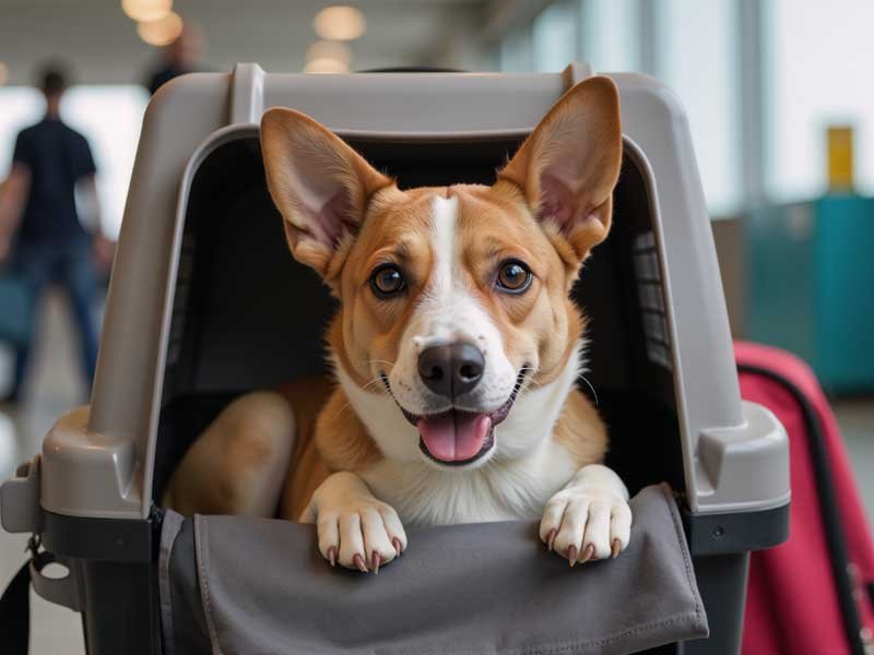 dog in crate