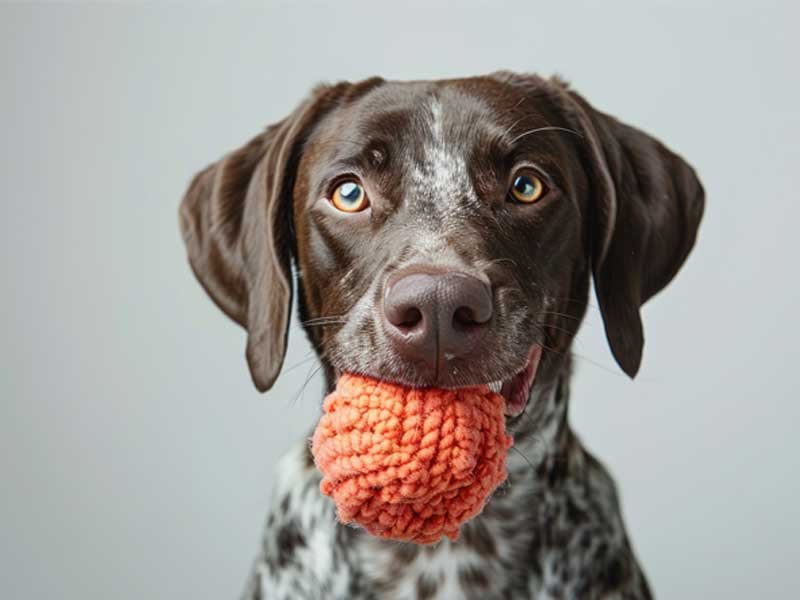 dog playing with toy