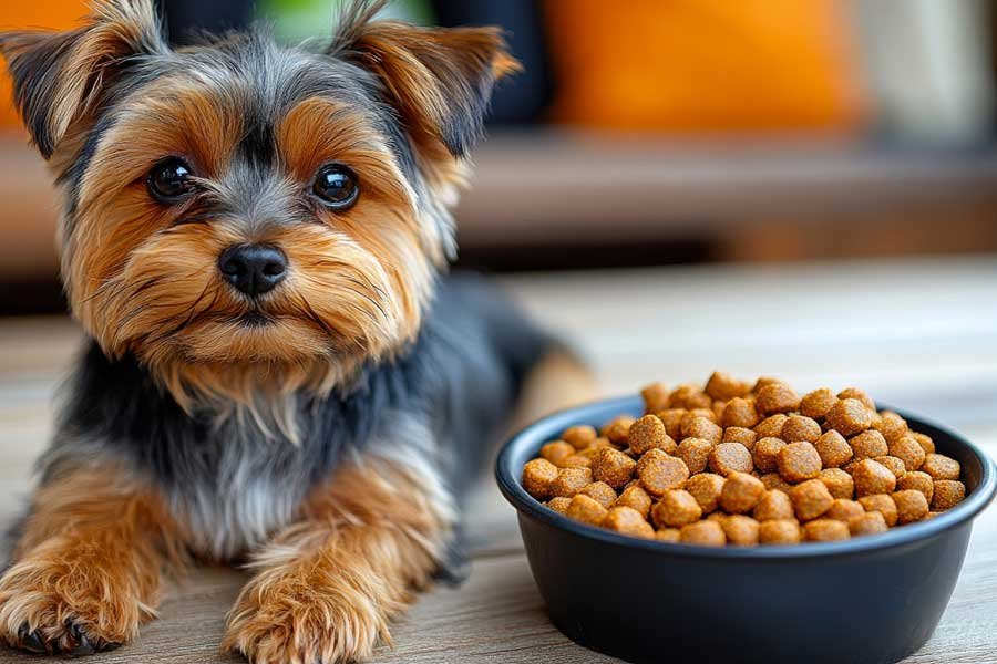 puppy eating