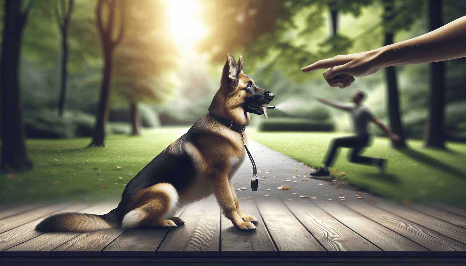 training a k9 shepherd to respond to a whistle